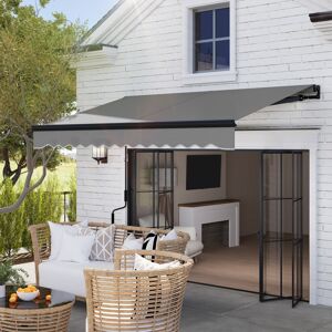 Outsunny 2.5 x 2m Electric Awning with LED Light and Remote Controller Grey Outsunny 2.5 x 2m Electric Awning with LED Light and Remote Controller Grey
