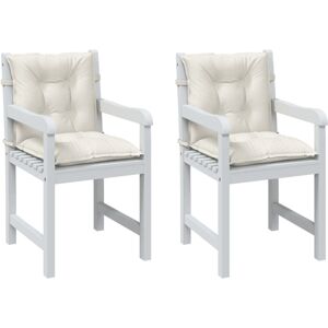 vidaXL Lowback Chair Cushions 2 pcs Melange Cream 39.4x19.7x2.8 Fabric vidaXL Lowback Chair Cushions 2 pcs Melange Cream 39.4x19.7x2.8 Fabric