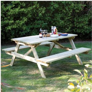 Rowlinson 4ft Picnic Bench - Timber - L120 x W150 x H70 cm Rowlinson 4ft Picnic Bench - Timber - L120 x W150 x H70 cm