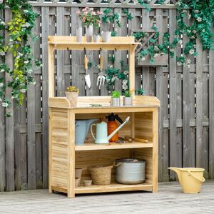 Outsunny Potting Bench Table Workstation w/ Galvanized Tabletop, Storage Shelf Outsunny Potting Bench Table Workstation w/ Galvanized Tabletop, Storage Shelf