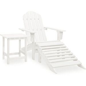 vidaXL Solid Fir Wood Garden Adirondack Chair with Ottoman&Table Outdoor Wooden vidaXL Solid Fir Wood Garden Adirondack Chair with Ottoman&Table Outdoor Wooden