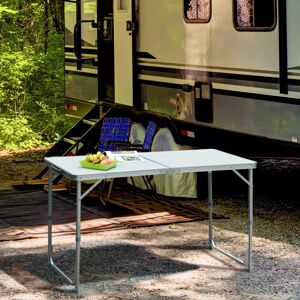 Outsunny 4ft Aluminium Portable Folding Camping Picnic Table Outdoor Garden Outsunny 4ft Aluminium Portable Folding Camping Picnic Table Outdoor Garden