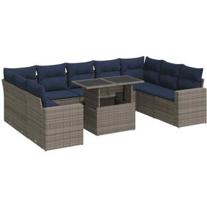 Vidaxl Garden Sofa Set - Synthetic Rattan, Gray, Modular Furniture Vidaxl Garden Sofa Set - Synthetic Rattan, Gray, Modular Furniture