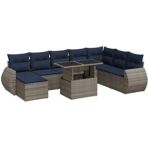 VidaXL Garden Sofa Set - Polyester Wicker, Grey - Garden Sofa Set VidaXL Garden Sofa Set - Polyester Wicker, Grey - Garden Sofa Set