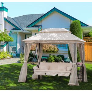 Outsunny 3 Seater Swing Chair Hammock Gazebo Patio Bench Outdoor Beige Outsunny 3 Seater Swing Chair Hammock Gazebo Patio Bench Outdoor Beige