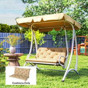 (Brown) Outsunny 2 Seater Garden Bench Cushion Outdoor Seat Pad with Ties (Brown) Outsunny 2 Seater Garden Bench Cushion Outdoor Seat Pad with Ties