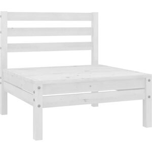 vidaXL Solid Pinewood Garden Middle Sofa White Outdoor Sectional - Garden Sofa vidaXL Solid Pinewood Garden Middle Sofa White Outdoor Sectional - Garden Sofa