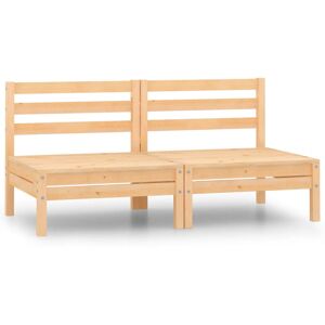 vidaXL 2x Solid Pinewood Garden Middle Sofas Outdoor Sectional Middle Sofa vidaXL 2x Solid Pinewood Garden Middle Sofas Outdoor Sectional Middle Sofa