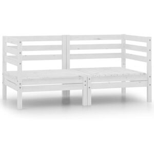 vidaXL 2x Solid Pinewood Garden Corner Sofas White Outdoor Corner Seating Sofa vidaXL 2x Solid Pinewood Garden Corner Sofas White Outdoor Corner Seating Sofa