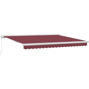 vidaXL Manual Retractable Awning Burgundy 400x300 cm - Retractable Awning vidaXL Manual Retractable Awning Burgundy 400x300 cm - Retractable Awning