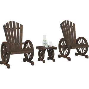 vidaXL 3 Piece Garden Lounge Set Solid Wood Fir vidaXL 3 Piece Garden Lounge Set Solid Wood Fir