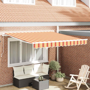 vidaXL Awning Yellow and orange 3.5 x 2.5 m Polyester and metal vidaXL Awning Yellow and orange 3.5 x 2.5 m Polyester and metal