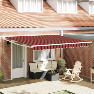 vidaXL Awning Striped Orange and brown 3.5 x 2.5 m Polyester and metal vidaXL Awning Striped Orange and brown 3.5 x 2.5 m Polyester and metal