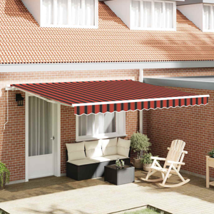 vidaXL Retractable Awning Orange and Brown 400 x 300 cm Fabric vidaXL Retractable Awning Orange and Brown 400 x 300 cm Fabric