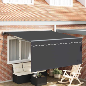 VidaXl Gray Retractable Awning - Outdoor Sunshade VidaXl Gray Retractable Awning - Outdoor Sunshade