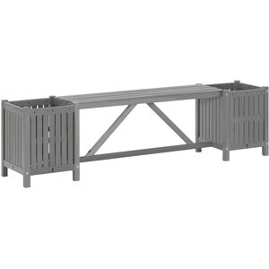 vidaXL Outdoor Garden Bench with 2 Planter Boxes - Durable Solid Acacia Wood in vidaXL Outdoor Garden Bench with 2 Planter Boxes - Durable Solid Acacia Wood in