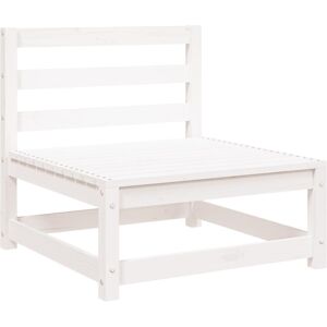 vidaXL Garden Middle Sofa White Solid Pine Wood Scandinavian Style Lounge Se vidaXL Garden Middle Sofa White Solid Pine Wood Scandinavian Style Lounge Se