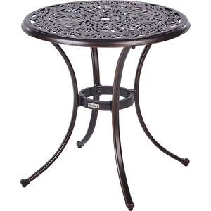 Beliani Andalo Brown Vintage Aluminum Garden Table - Garden Table Beliani Andalo Brown Vintage Aluminum Garden Table - Garden Table