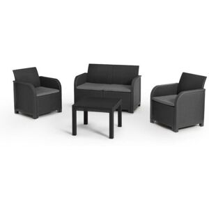 Resin garden furniture – Allibert by KETER – 4 people – SAN REMO – Graphite gray Resin garden furniture – Allibert by KETER – 4 people – SAN REMO – Graphite gray