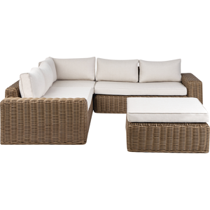 Beliani Garden Furniture Set - Modular Outdoor Rattan Sofa Beliani Garden Furniture Set - Modular Outdoor Rattan Sofa