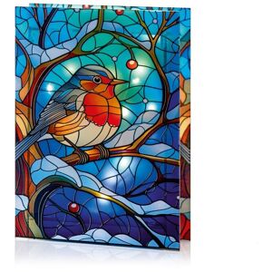 Premier - Battery Operated Lit Glass Robin Table Top 50 LED Warm White - 21x28 Premier - Battery Operated Lit Glass Robin Table Top 50 LED Warm White - 21x28