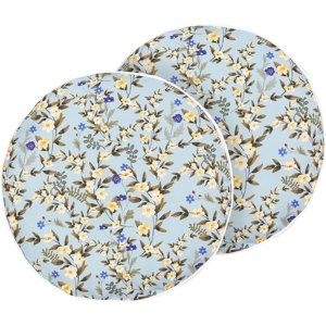 Beliani VALLORIA Set of 2 Outdoor Cushions - Cushions, Blue, Floral Pattern Beliani VALLORIA Set of 2 Outdoor Cushions - Cushions, Blue, Floral Pattern