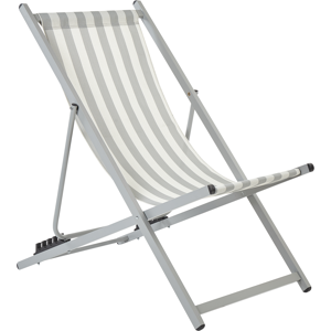 BELIANI Modern Garden Lounge Chair Locri II - White Gray BELIANI Modern Garden Lounge Chair Locri II - White Gray