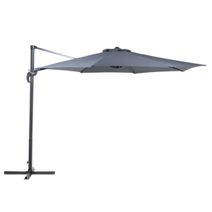 Beliani Garden Sun Parasol Grey Fabric - Parasol Beliani Garden Sun Parasol Grey Fabric - Parasol