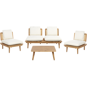 Beliani Acacia Garden Set - 4-Piece Boho Outdoor Lounge Beliani Acacia Garden Set - 4-Piece Boho Outdoor Lounge