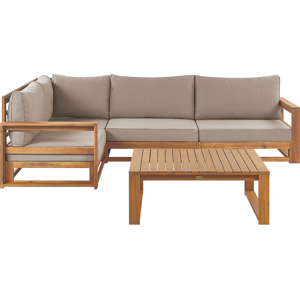Beliani - Outdoor Modular Set - FSC Acacia Wood - Light Brown - 252x167x72 Beliani - Outdoor Modular Set - FSC Acacia Wood - Light Brown - 252x167x72
