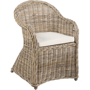 Beliani Garden Rattan Lounge Chair - Natural Finish Beliani Garden Rattan Lounge Chair - Natural Finish