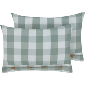 Beliani Set of 2 Cushions Checked - Cotton Polyester - 40x60cm Beliani Set of 2 Cushions Checked - Cotton Polyester - 40x60cm