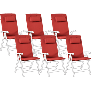 Beliani Set of 6 Back/Seat Cushions JAVA/AMANTEA PREMIUM 50 x 70 cm Red Beliani Set of 6 Back/Seat Cushions JAVA/AMANTEA PREMIUM 50 x 70 cm Red
