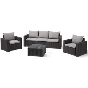 Keter California 5 seater 83% recycled Outdoor Garden Furniture Lounge set- Grap Keter California 5 seater 83% recycled Outdoor Garden Furniture Lounge set- Grap