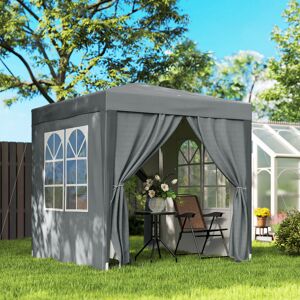 Outsunny 2mx2m Pop Up Gazebo Party Tent Canopy Marquee with Storage Bag Grey Outsunny 2mx2m Pop Up Gazebo Party Tent Canopy Marquee with Storage Bag Grey