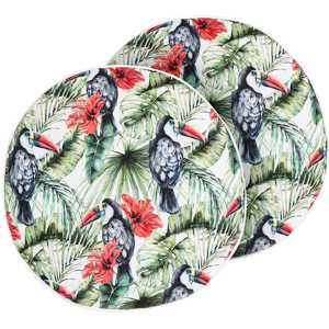 Beliani Outdoor Cushions - Tropical Toucan Pattern, 40cm Beliani Outdoor Cushions - Tropical Toucan Pattern, 40cm