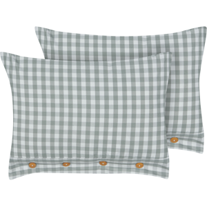 Beliani Set of 2 Cushions Mint Green Checked - Cushions Beliani Set of 2 Cushions Mint Green Checked - Cushions