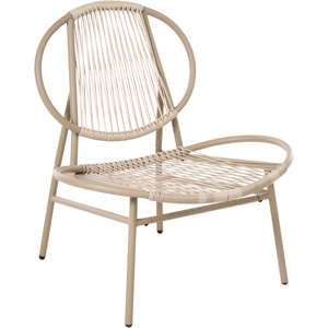 Beliani Garden Chair OVARO PE Rattan Beige Beliani Garden Chair OVARO PE Rattan Beige