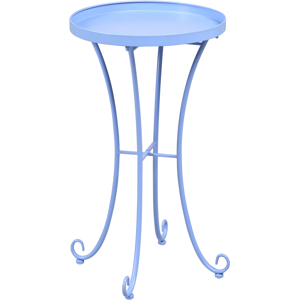 Beliani Garden Side Table CAVINIA 40 cm 40 cm Metal Light Blue Beliani Garden Side Table CAVINIA 40 cm 40 cm Metal Light Blue