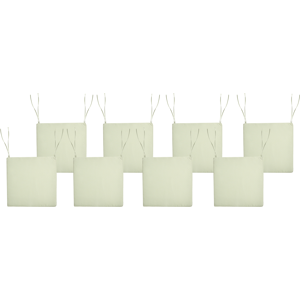 Beliani Set of 8 UV-Resistant Garden Chair Cushions - Square, Green Beliani Set of 8 UV-Resistant Garden Chair Cushions - Square, Green