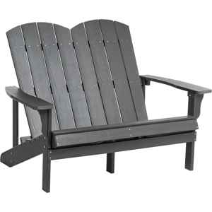 Beliani Garden Bench ADIRONDACK 125 cm Dark Grey Beliani Garden Bench ADIRONDACK 125 cm Dark Grey