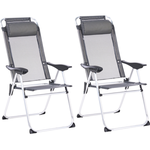 Beliani Set of 2 Garden Chairs ASINE Folding Metal Grey Beliani Set of 2 Garden Chairs ASINE Folding Metal Grey