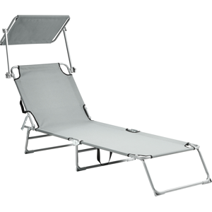 Beliani Sun Lounger FOLIGNO Reclining Metal Grey Beliani Sun Lounger FOLIGNO Reclining Metal Grey