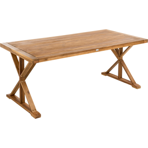 Beliani Garden Dining Table CALABRITTO 90 cm 180 cm Acacia Wood Brown Beliani Garden Dining Table CALABRITTO 90 cm 180 cm Acacia Wood Brown