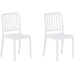 Beliani White Garden Chairs - Stackable Weather-Resistant Set Beliani White Garden Chairs - Stackable Weather-Resistant Set