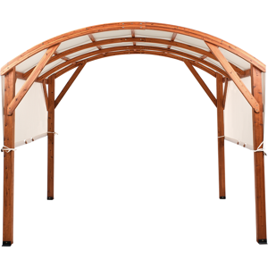 Beliani Gazebo SCOPELLO Fir Wood 303 cm 300 cm Brown/ Beige Beliani Gazebo SCOPELLO Fir Wood 303 cm 300 cm Brown/ Beige