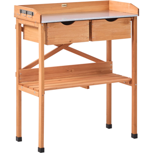 Beliani Potting Bench RAVANUSA Fir Wood 77 cm 37 cm Light Brown Beliani Potting Bench RAVANUSA Fir Wood 77 cm 37 cm Light Brown