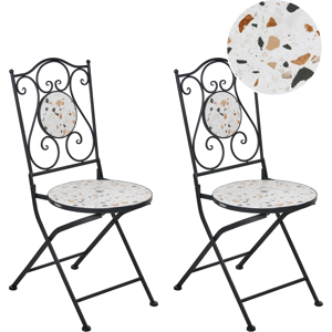 Beliani Set of 2 Garden Chairs ARTENA Folding Metal Black Beliani Set of 2 Garden Chairs ARTENA Folding Metal Black