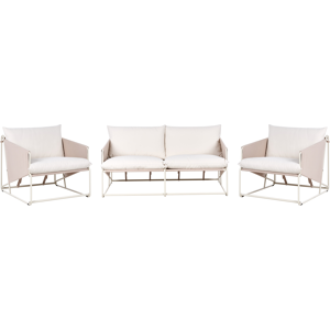 Beliani Garden Sofa Set 4 Seater PONTE Metal Taupe Beliani Garden Sofa Set 4 Seater PONTE Metal Taupe
