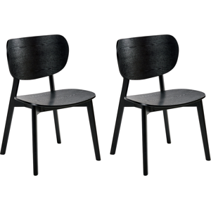 Beliani Set of 2 Dining Chairs OVERLY Wood Black Beliani Set of 2 Dining Chairs OVERLY Wood Black